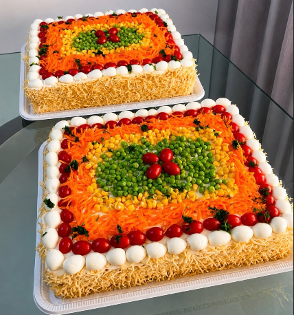 Tortas salgadas decoradas com legumes